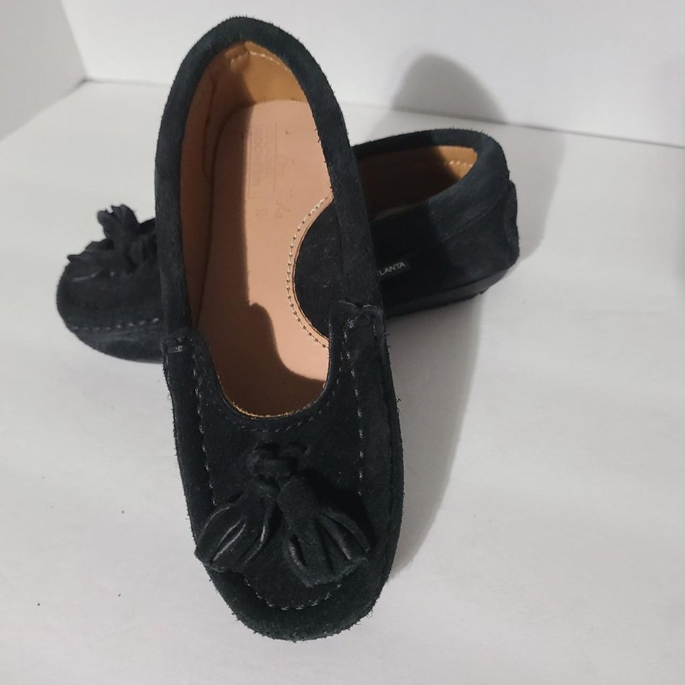 Atlanta Mocasin Little Kid Slip On Suede Tassel Loafer Black Size 28/Us 10